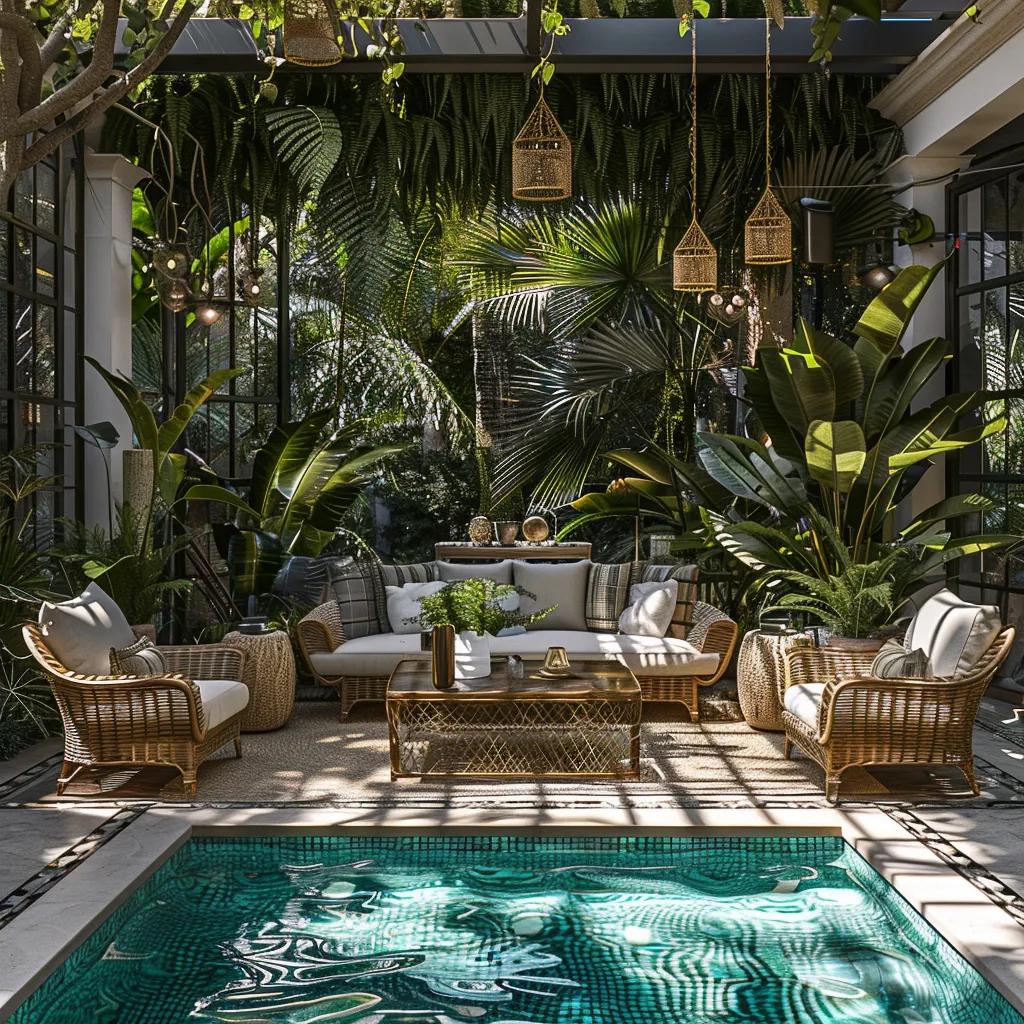 Luxurious outdoor setting for a private hens party in Sorrento with a heated pool and elegant decor