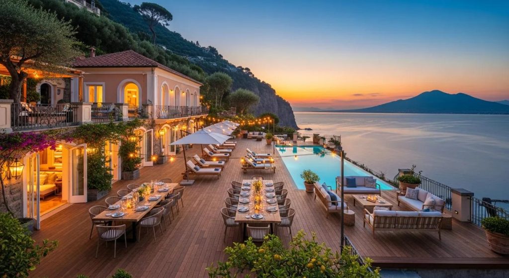 Group villa in Sorrento with private pool, wooden deck and alfresco living